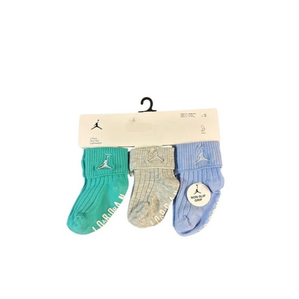 Jordan Baby socks size 12-24 months 3 pk Ankle non slip Lightweight